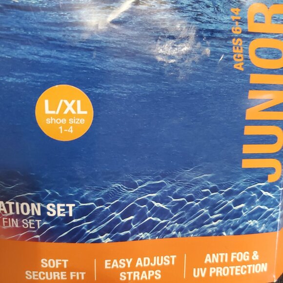 Speedo Snorkel Set Mask, Snorkel, & Fin Set Junior L/XL Dive Water Swimming - Picture 5 of 13